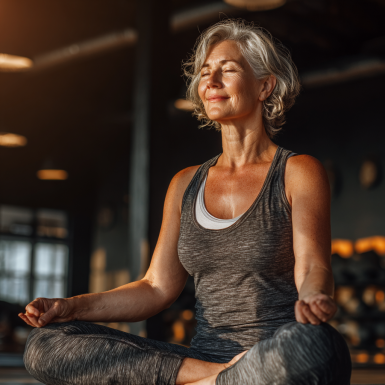 Група йоги для літніх людей